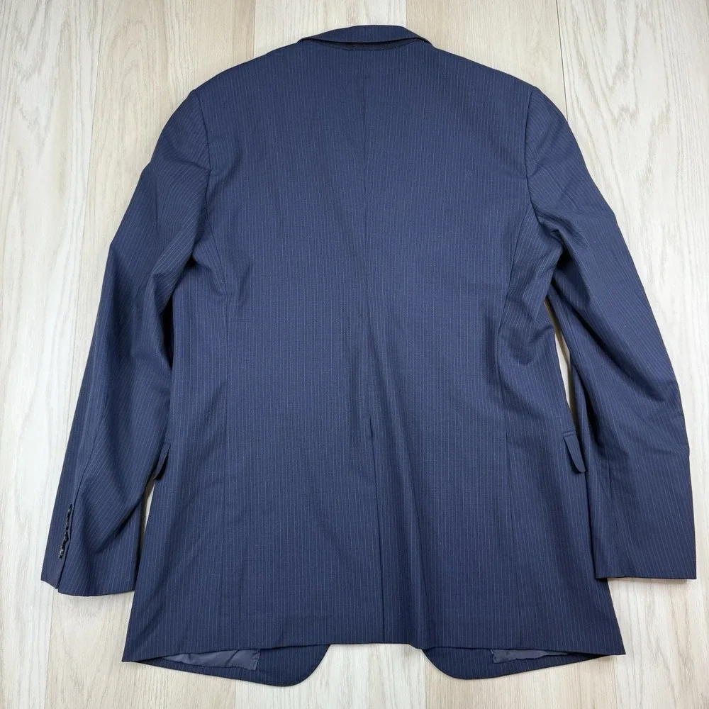 Brooks Brothers Fitzgerald BrooksCool Wool Blazer Blue Striped Mens Size 41L